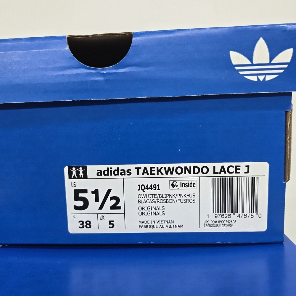 New adidas Taekwondo Off White Bliss Pink Big Girls Shoes Size 5.5 - Picture 8 of 8